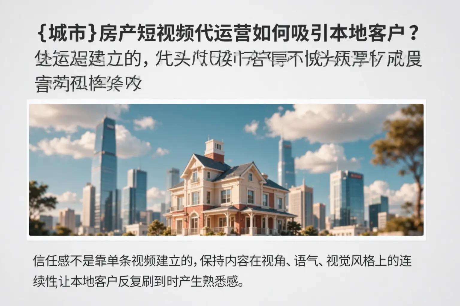 复兴房产短视频代运营如何吸引本地客户？